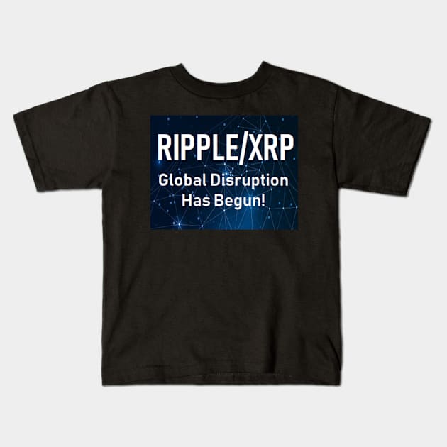 Ripple XRP (Front & Back Designs) Kids T-Shirt by DigitalNomadInvestor